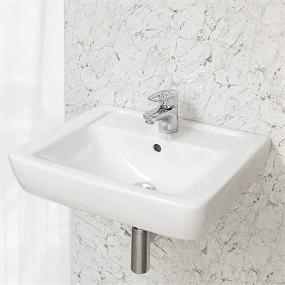 1 Meter breites weißes Granit-PVC-Wandpaneel für Dusche und Badezimmer